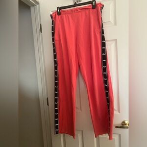 PINK Victoria's Secret Pink/Coral Joggers with Black Side Stripes Medium